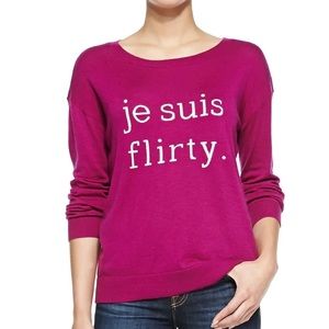 $298 Joie Eloisa Je Suis Flirty Fuchsia Pullover Sweater small top t shirt